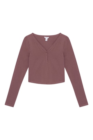 Crop top em algodão biológico - Rosa-velho