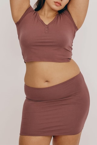 Crop top em algodão biológico - Rosa-velho