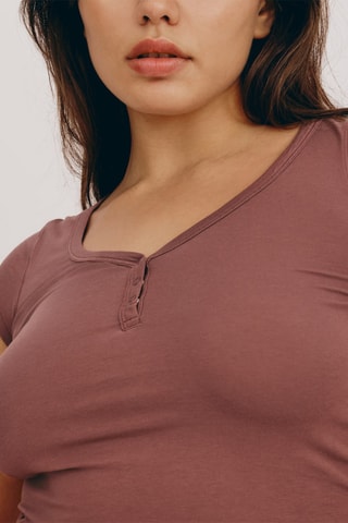 Crop top em algodão biológico - Rosa-velho