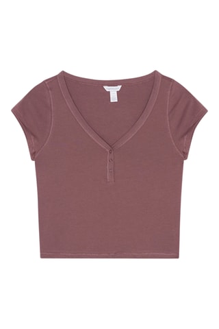 Crop top em algodão biológico - Rosa-velho