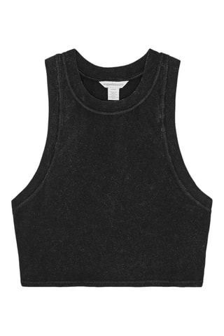 Crop top em algodão biológico - Preto