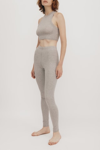 Crop top em algodão biológico - Cinzento-claro mesclado