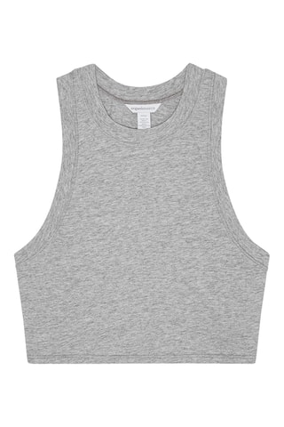 Crop top em algodão biológico - Cinzento-claro mesclado