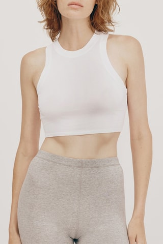 Crop top em algodão biológico - Branco