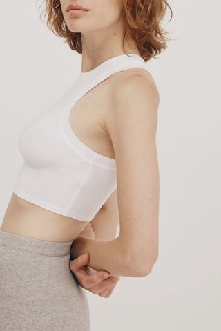 Crop top em algodão biológico - Branco