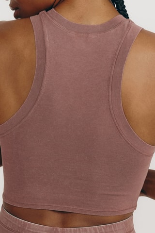 Crop top em algodão biológico - Rosa-velho