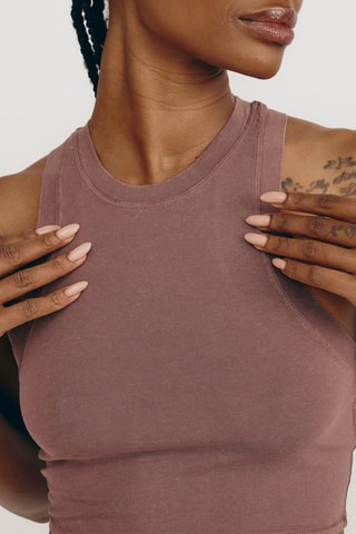 Crop top em algodão biológico - Rosa-velho