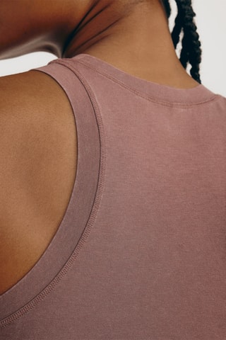 Crop top em algodão biológico - Rosa-velho