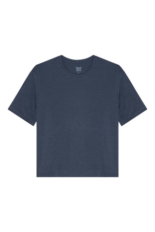 T-shirt boxy - Azul-noite