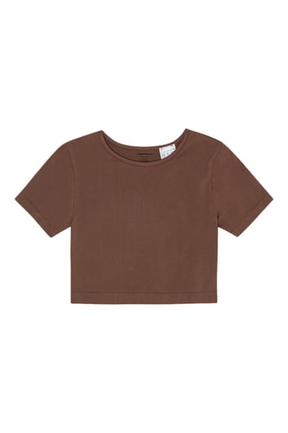T-shirt cropped - Castanho