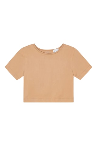 T-shirt cropped - Castanho-claro