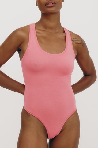 Body-string em algodão biológico - Rosa