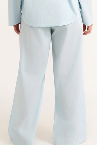 Calças em algodão biológico - Azul-celeste