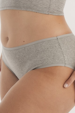 Cueca em algodão biológico - Cinzento mesclado