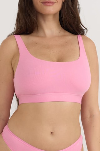 Soutien desportivo em algodão biológico - Rosa