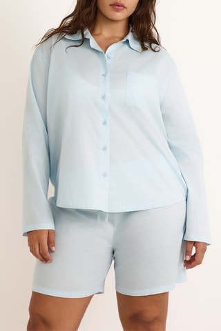 Camisola em algodão biológico - Azul-celeste