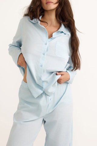Camisola em algodão biológico - Azul-celeste