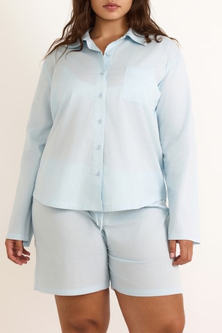 Camisola em algodão biológico - Azul-celeste