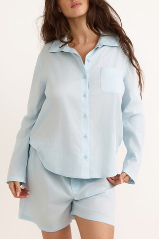 Camisola em algodão biológico - Azul-celeste