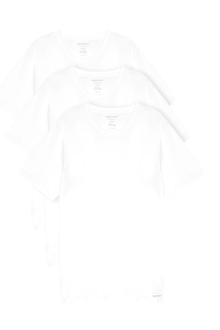 3 t-shirts em algodão biológico - Branco