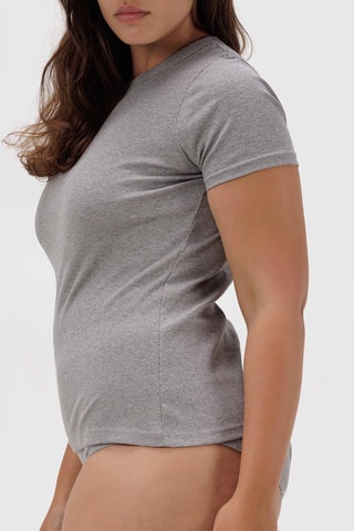 T-shirt em algodão biológico - Cinzento mesclado