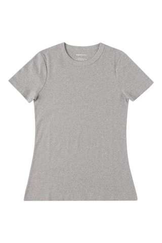 T-shirt em algodão biológico - Cinzento mesclado