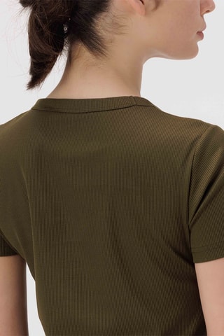 T-shirt em algodão biológico - Verde-azeitona