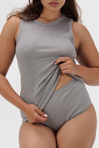 Camisola de alças em algodão biológico - Cinzento-claro mesclado