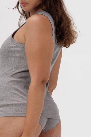 Camisola de alças em algodão biológico - Cinzento-claro mesclado