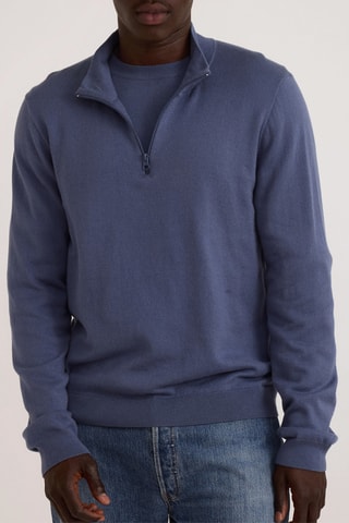 Camisola em algodão biológico - Azul-celeste