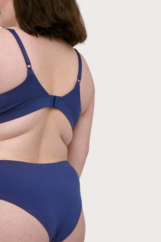 Soutien em algodão biológico - Azul-cobalto