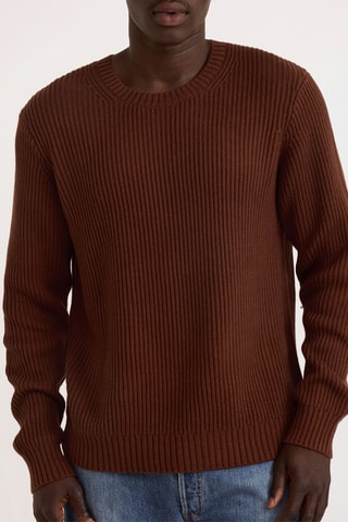 Camisola em algodão biológico - Castanho