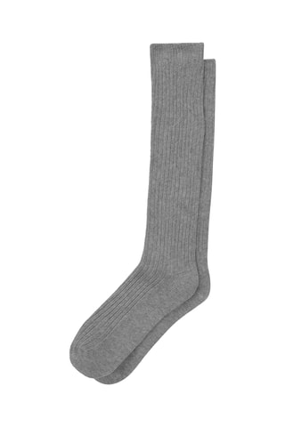 Meias em algodão biológico - Cinzento-escuro mesclado