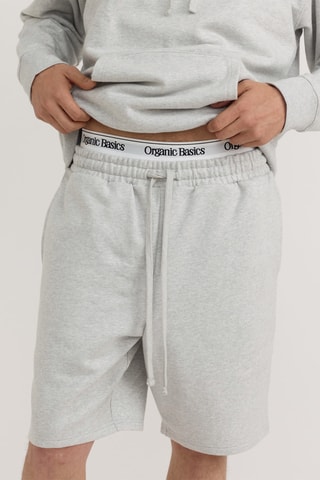 Calções em algodão biológico - Cinzento-claro mesclado