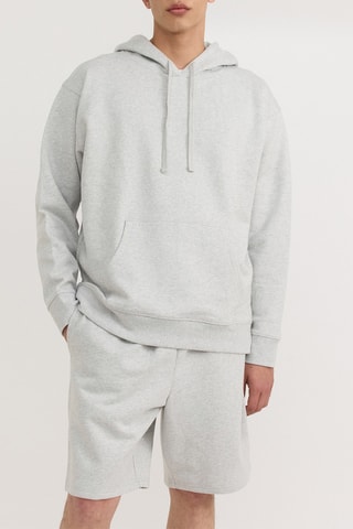 Calções em algodão biológico - Cinzento-claro mesclado