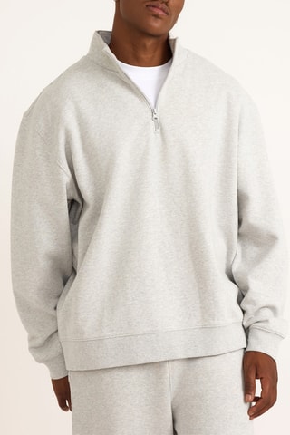 Camisola em algodão biológico - Cinzento-claro mesclado