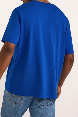 T-shirt em algodão biológico - Azul-eléctrico