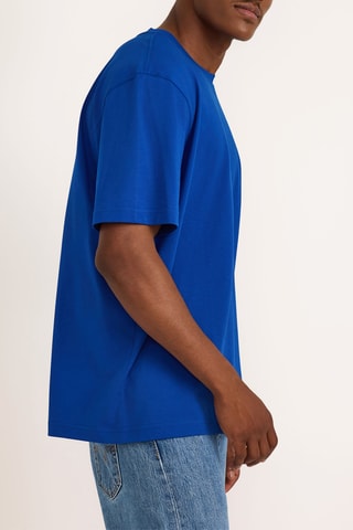 T-shirt em algodão biológico - Azul-eléctrico