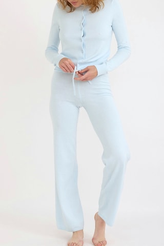 Calças em algodão biológico - Azul-celeste