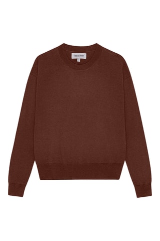 Camisola em algodão biológico - Castanho