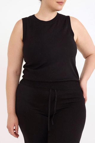 Camisola sem mangas em algodão biológico - Preto