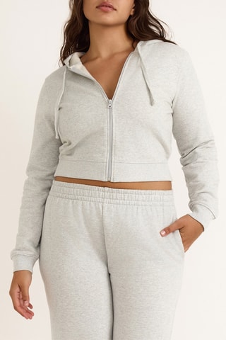 Sweat com capuz em algodão biológico - Cinzento mesclado