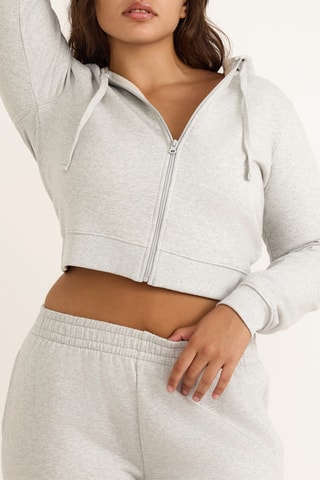 Sweat com capuz em algodão biológico - Cinzento mesclado