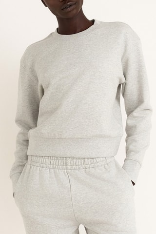 Sweat em algodão biológico - Cinzento mesclado