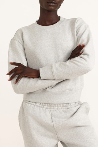 Sweat em algodão biológico - Cinzento mesclado