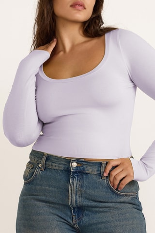 T-shirt em algodão biológico - Violeta-claro