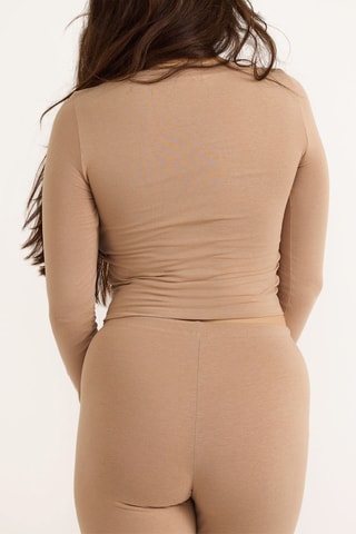 T-shirt em algodão biológico - Castanho-claro