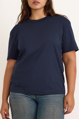 T-shirt em algodão biológico - Azul-marinho