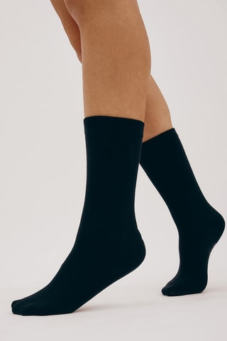 2 pares de meias em algodão biológico - Preto e azul-noite