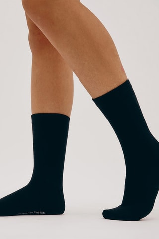 2 pares de meias em algodão biológico - Preto e azul-noite